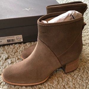 Aquatalia Tricia Suede/Check Boots - Mushroom